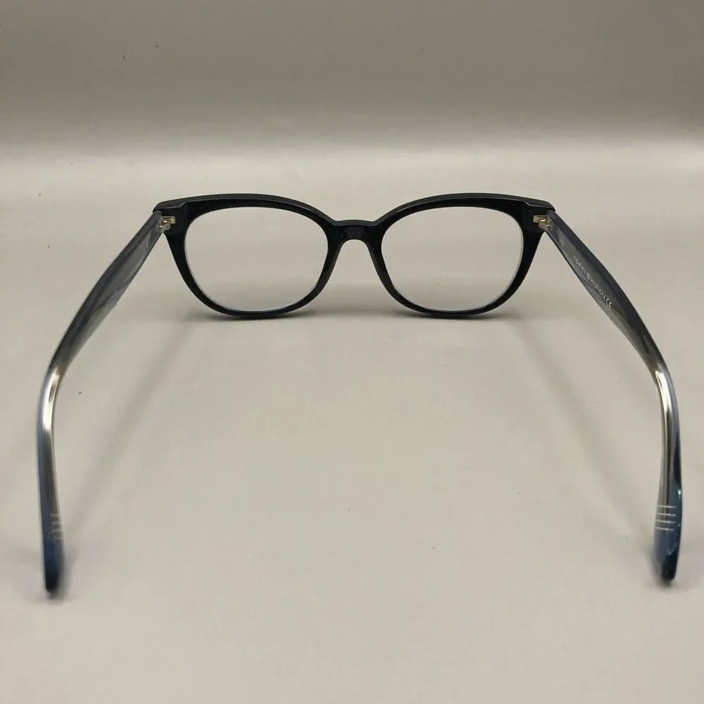 Tommy Hilfiger Eyeglasses, Frames Only, TH 1519 OY4, 50-18-140, Black/Clear Blue